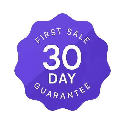 30 day first sale guarantee badge