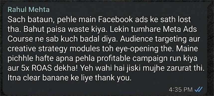 Rahul message